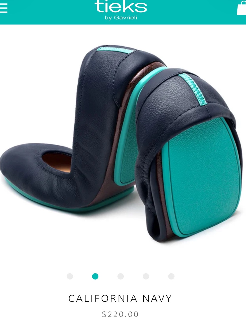 EUC Tieks by Gavrieli California Navy Blue Teal Sz 10 leather ballet flats shoe